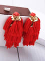 thumb Fashion Red Polyester Exaggerate Drop Earrings 2