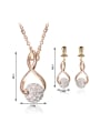 thumb Alloy Imitation-gold Plated Fashion Eight-shaped CZ Two Pieces Jewelry Set 2