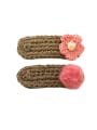 thumb Alloy With Platinum Plated Cute Wool Weaving Flower Barrettes & Clips 2