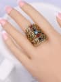 thumb Retro Exaggerated style Hollow Resin stones Alloy Ring 1