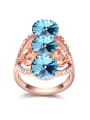 thumb Exaggerated Cubic austrian Crystals Alloy Rose Gold Plated Ring 4