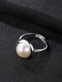 thumb Sterling Silver 10-10.5mm natural pearls free size ring 0