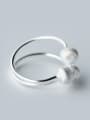 thumb 925 Sterling Silver With Platinum Plated Trendy Ball Rings 0