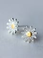 thumb S925  silver sweet small daisy stud Earring with gold plated 1