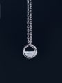 thumb S925 silver Simple hollow Round drill necklace 0