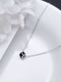 thumb Delicate Black Geometric Shaped Rhinestone S925 Silver Necklace 0