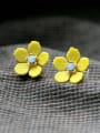 thumb Alloy Lovely Yellow Flowers stud Earring 3