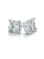 thumb Square-shaped Zircon stud Earring 0