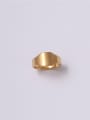 thumb Titanium With Gold Plated Simplistic Smooth Geometric Band Rings 4