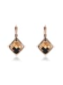 thumb Champagne Square Shaped Austria Crystal Drop Earrings 0