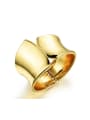 thumb Exaggerated Smooth Wide Gold Plated Opening Bangle 0