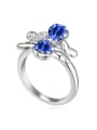 thumb Simple Cubic austrian Crystals Butterfly Alloy Ring 3