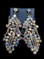 thumb Exaggerated Oval Glass Rhinestones Two Pieces Jewelry Set 2