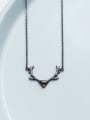 thumb Exquisite Black Deer Shaped S925 Silver Necklace 0