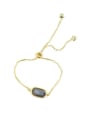 thumb Simple Gemstones Gold Plated Adjustable Bracelet 0