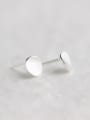 thumb Unisex Round Shaped Brushed S925 Silver Stud Earrings 0
