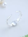 thumb Fashion Flower Shaped Silver Opening Ring 1