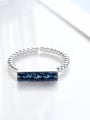 thumb Simple Blue austrian Crystals 925 Silver Opening Ring 3