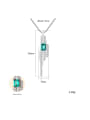thumb Sterling silver emerald inlaid zircon geometric necklace 3