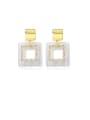 thumb Copper With Gold Plated Exaggerated Hollow Square Drop Earrings 0