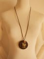 thumb Wooden Round Shaped Owl Necklace 2