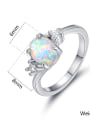 thumb Natural Opal White Gold Plated Women Ring 1
