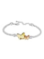 thumb Simple Double Butterfly austrian Crystals Alloy Bracelet 2