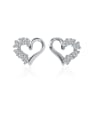 thumb 925 Sterling Silver With Cubic Zirconia Cute Heart Stud Earrings 0