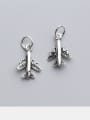 thumb 925 Sterling Silver With Silver Plated Simplistic Irregular airplane Charms 3