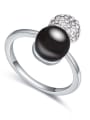 thumb Fashionable Imitation Pearl Shiny Crystals-covered Bead Alloy Ring 1