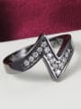 thumb Fashion Black Gun Plated Geometric Zircon Ring 1