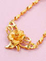thumb Copper Alloy 24K Gold Plated Vintage style Flower Necklace 1