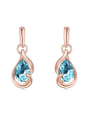 thumb Fashion Water Drop austrian Crystals Rose Gold Plated Earrings 3