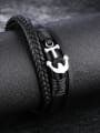 thumb Personalized Ship Anchor Multi-band Artificial Leather Bracelet 2