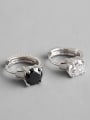 thumb 925 Sterling Silver With Silver Plated Simplistic Geometric Clip On Earrings 0