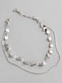 thumb Sterling Silver simple double-layer tile Chain Bracelet 2
