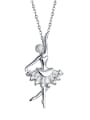 thumb 925 Sterling Silver With Cubic Zirconia Cute Angel Necklaces 0