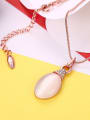 thumb Fashion Oval Stone Zircon Necklace 2