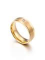thumb Stainless Steel With 18k Gold Plated Rhinestone Trendy Rings 0