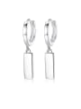 thumb 925 Sterling Silver With Platinum Plated Simplistic Geometric Clip On Earrings 0