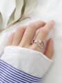 thumb Simple Little Butterfly Silver Smooth Opening Ring 1