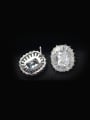 thumb Oval AAA Zircons Stud Cluster earring 1