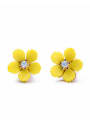 thumb Alloy Lovely Yellow Flowers stud Earring 0