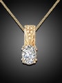 thumb 18K Gold Plated Geometric Shaped Zircon Necklace 4