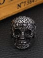 thumb Punk Carved Skull Statement Ring 1