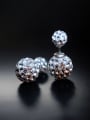thumb S925 Silver Ball Drill Spherical Crystal stud Earring 0