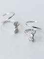 thumb Fresh Bowknot Shaped Shimmering Zircons S925 Silver Earrings 1