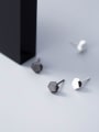 thumb Sterling Silver minimalist stereo black and white studs 0