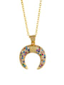 thumb Copper With 18k Gold Plated Cute Moon Necklaces 2