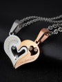thumb Fashion Personalized Combined Heart-shaped Titanium Lovers Necklace 1